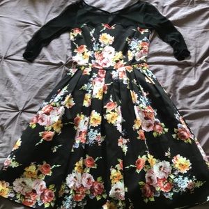 Floral ModCloth 50s style dress